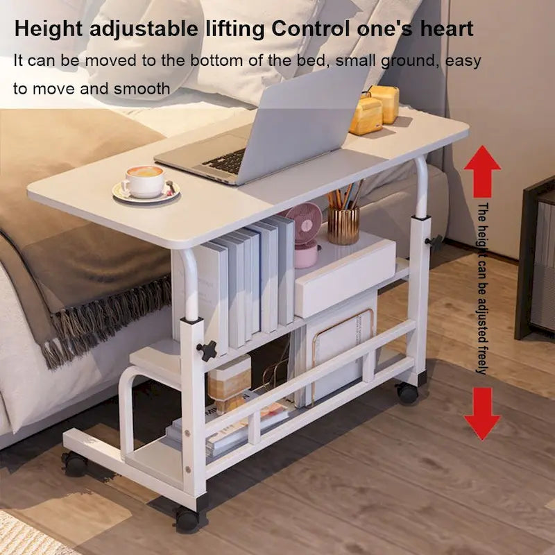 Bureau debout mobile de 31,5 pouces, bureau d'ordinateur compact portable à hauteur réglable avec roulettes