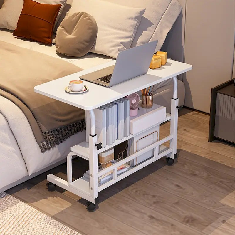 Bureau debout mobile de 31,5 pouces, bureau d'ordinateur compact portable à hauteur réglable avec roulettes