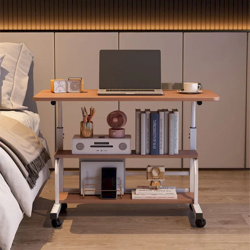 Bureau debout mobile de 31,5 pouces, bureau d'ordinateur compact portable à hauteur réglable avec roulettes
