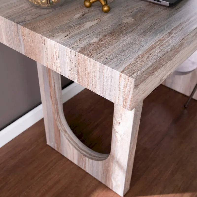 Bureau Chadwick contemporain en similicuir marron