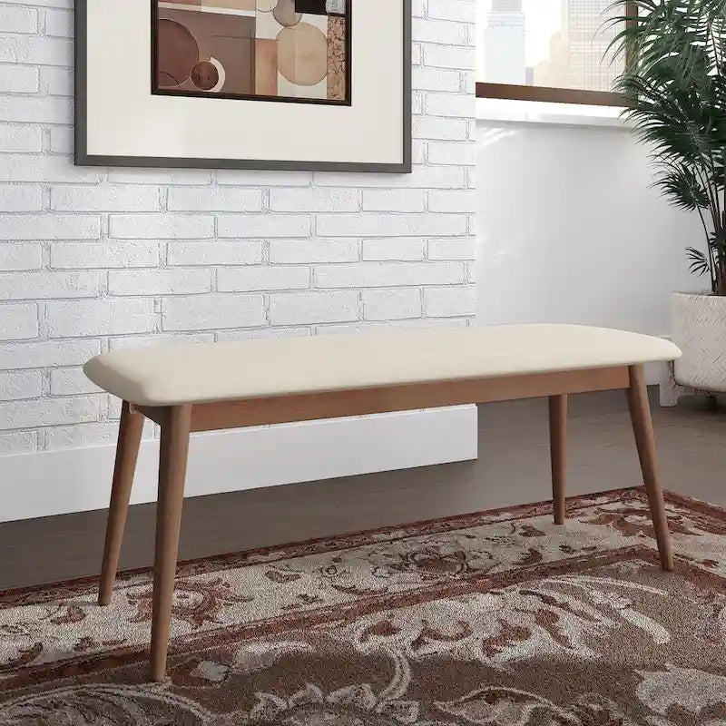 Banc de salle à manger capitonné conique Mid-Century Modern