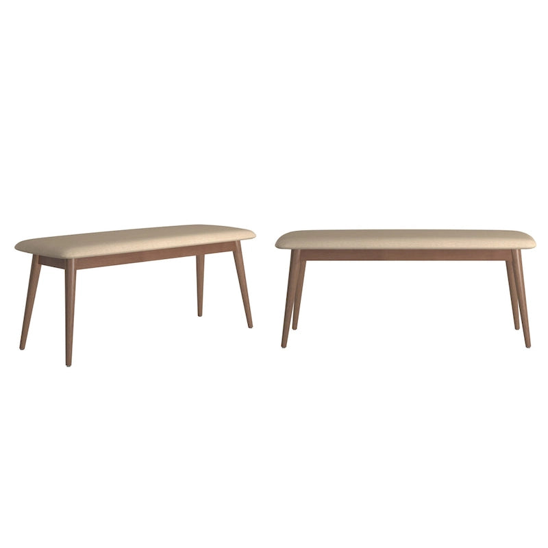 Banc de salle à manger capitonné conique Mid-Century Modern
