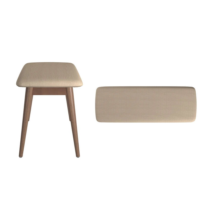 Banc de salle à manger capitonné conique Mid-Century Modern