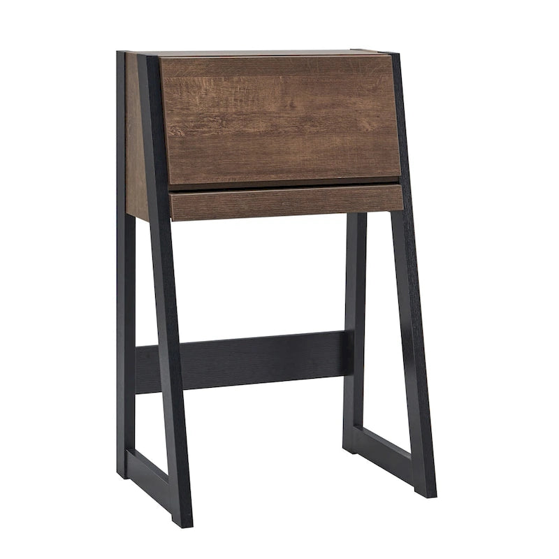 Bureau informatique compact en bois de 26 pouces, contemporain
