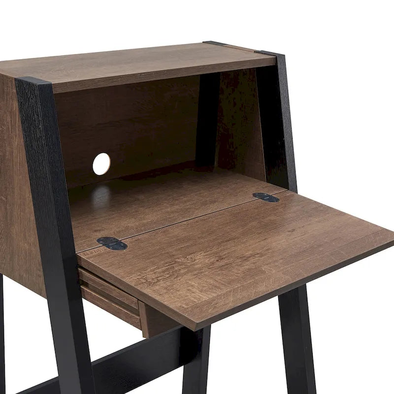 Bureau informatique compact en bois de 26 pouces, contemporain