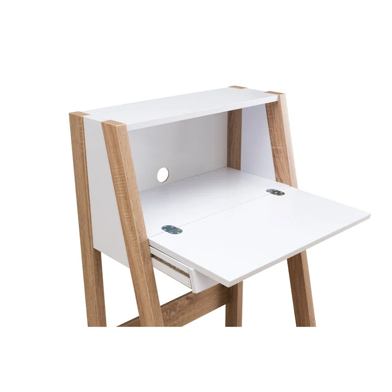 Bureau informatique compact en bois de 26 pouces, contemporain