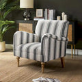 Fauteuil d'appoint rayé classique et contemporain avec pieds tournés