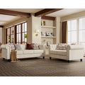 Ensemble causeuse et canapé Chesterfield classiques en velours capitonné (2 pièces) avec clous décoratifs