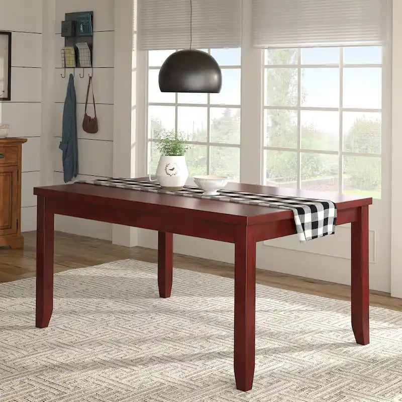 Table à manger rectangulaire en bois massif avec deux tiroirs