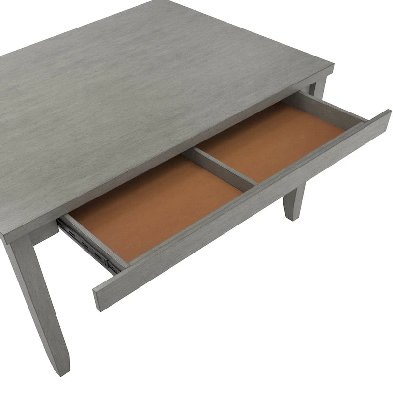 Table à manger rectangulaire en bois massif avec deux tiroirs