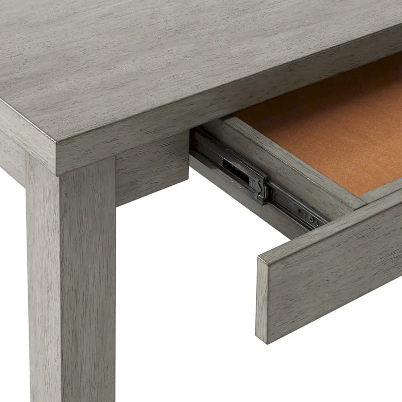 Table à manger rectangulaire en bois massif avec deux tiroirs