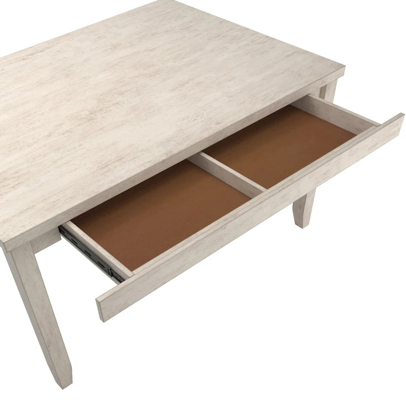 Table à manger rectangulaire en bois massif avec deux tiroirs