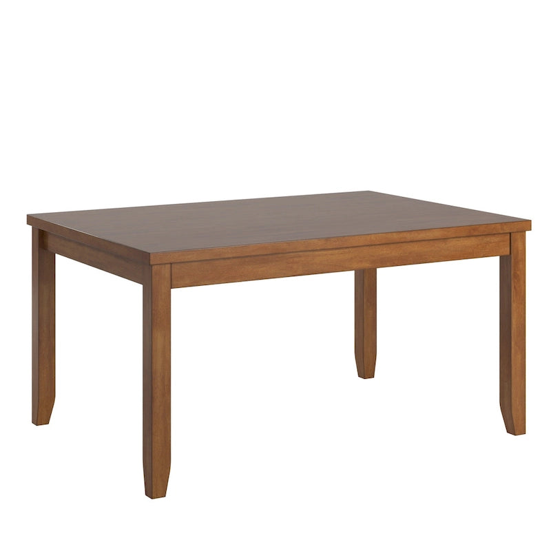 Table à manger rectangulaire en bois massif avec deux tiroirs