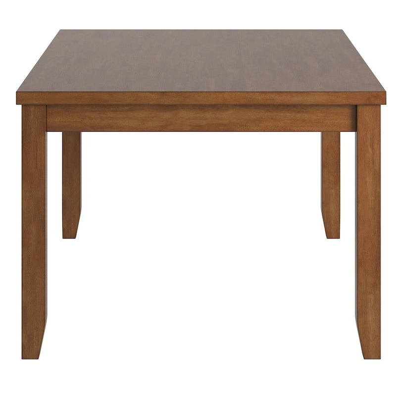 Table à manger rectangulaire en bois massif avec deux tiroirs