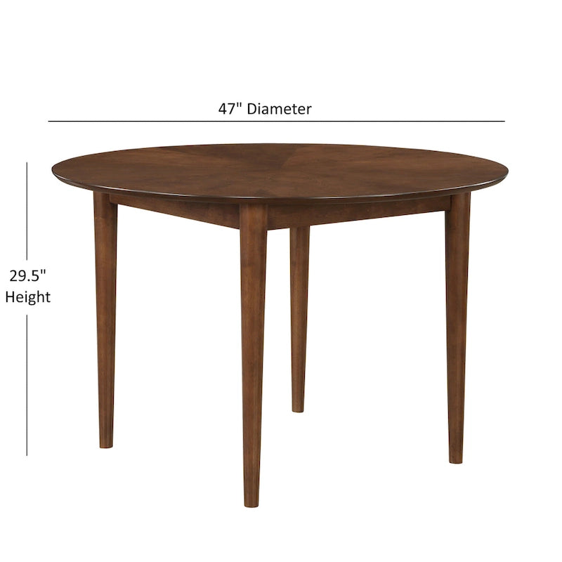 Table à manger ronde 47 pouces Noyer