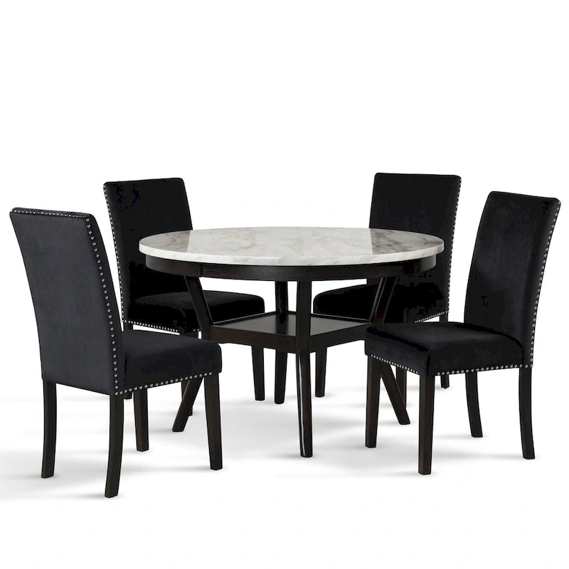 Ensemble de salle à manger rond 5 pièces Reginald