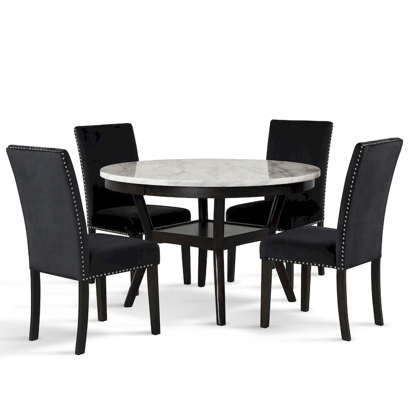 Ensemble de salle à manger rond 5 pièces Reginald