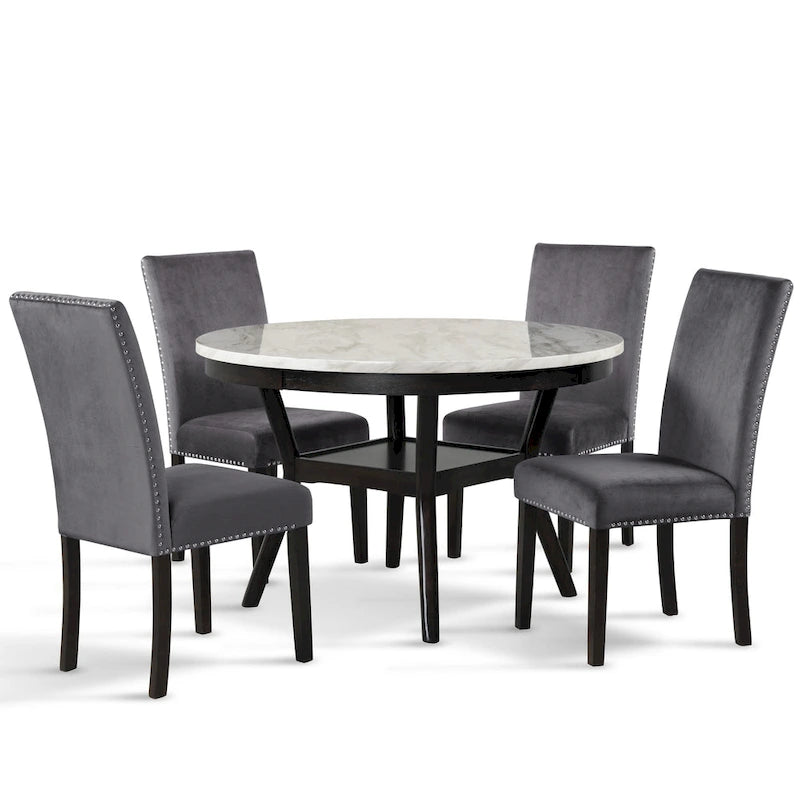 Ensemble de salle à manger rond 5 pièces Reginald