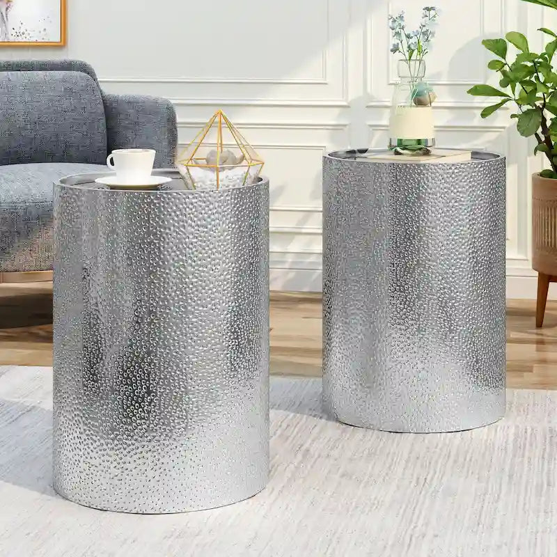 Table d'appoint en fer martelé (lot de 2)