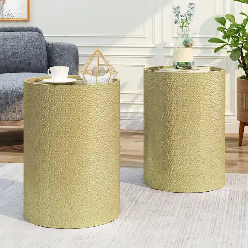 Table d'appoint en fer martelé (lot de 2)