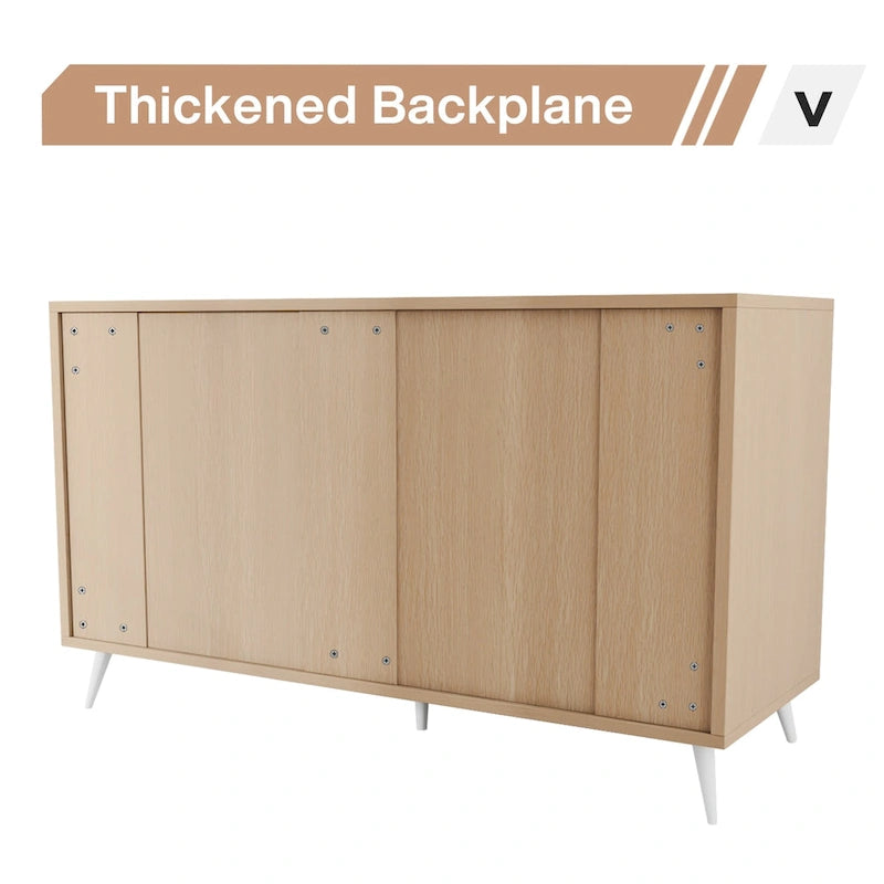 Commode double à 6 tiroirs pour chambre à coucher, commode de 120 cm avec pieds en métal pour salon
