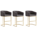  Louvre 36 in. Titanium Gold Stainless Steel Counter Height Bar Stool (Set of 3)