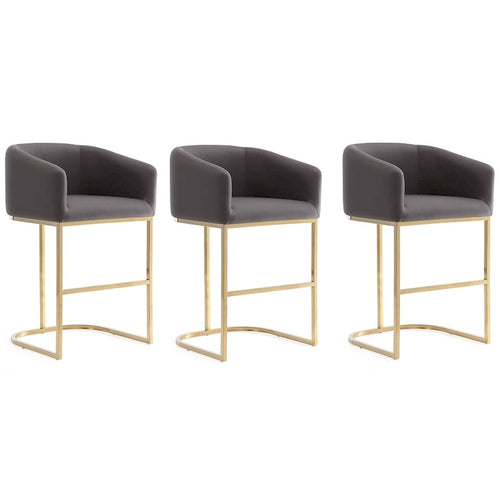  Louvre 36 in. Titanium Gold Stainless Steel Counter Height Bar Stool (Set of 3)
