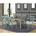  Spring Mount Table with Cross Back Chairs 7-piece Dining Set