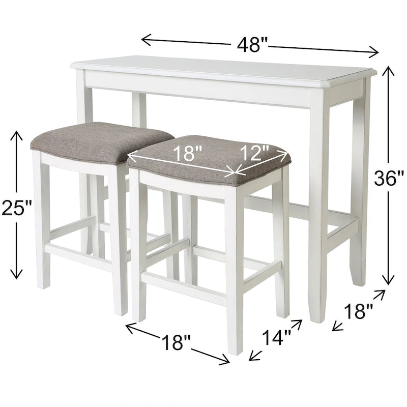Table de canapé hauteur bar avec deux tabourets de hauteur comptoir