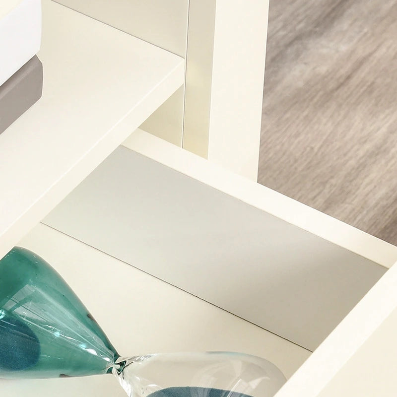 Meuble TV d'angle jusqu'à 50" - Meuble de divertissement avec 2 tiroirs et 1 compartiment de rangement