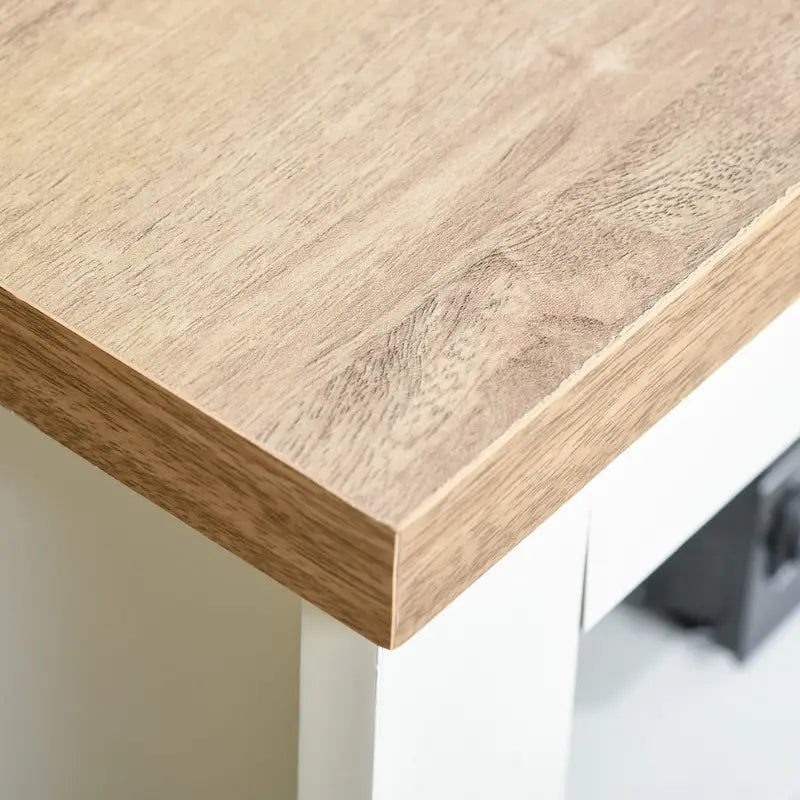 Meuble TV d'angle jusqu'à 50" - Meuble de divertissement avec 2 tiroirs et 1 compartiment de rangement