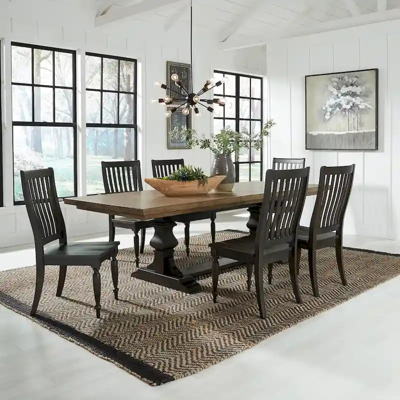 Ensemble de 7 pièces de table à tréteaux Chalkboard