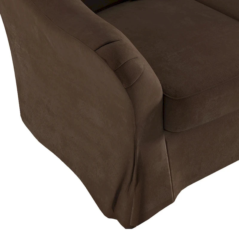 Fauteuil déhoussable en plumes et duvet, avec accoudoirs évasés de style anglais
