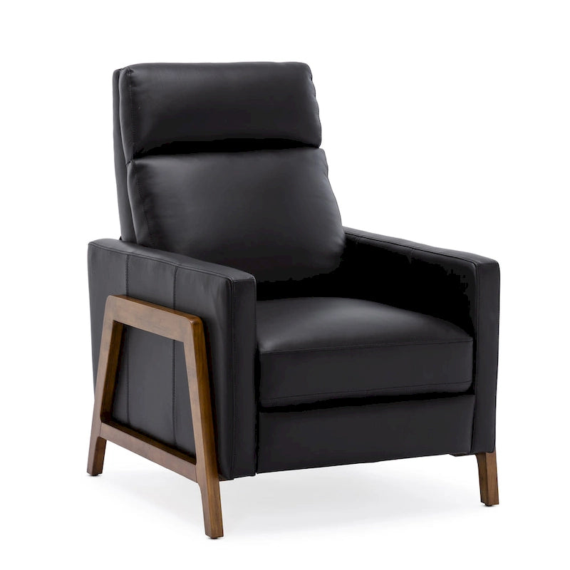 Fauteuil inclinable à dossier basculant en cuir pleine fleur - Moderne du milieu du siècle