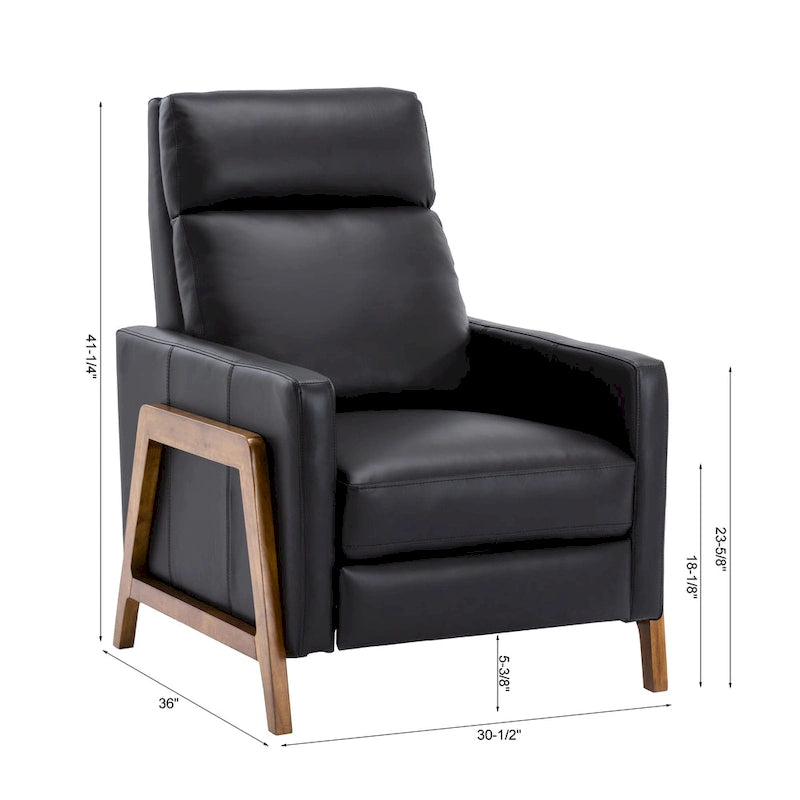 Fauteuil inclinable à dossier basculant en cuir pleine fleur - Moderne du milieu du siècle