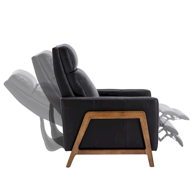 Fauteuil inclinable à dossier basculant en cuir pleine fleur - Moderne du milieu du siècle
