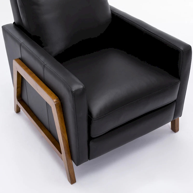 Fauteuil inclinable à dossier basculant en cuir pleine fleur - Moderne du milieu du siècle