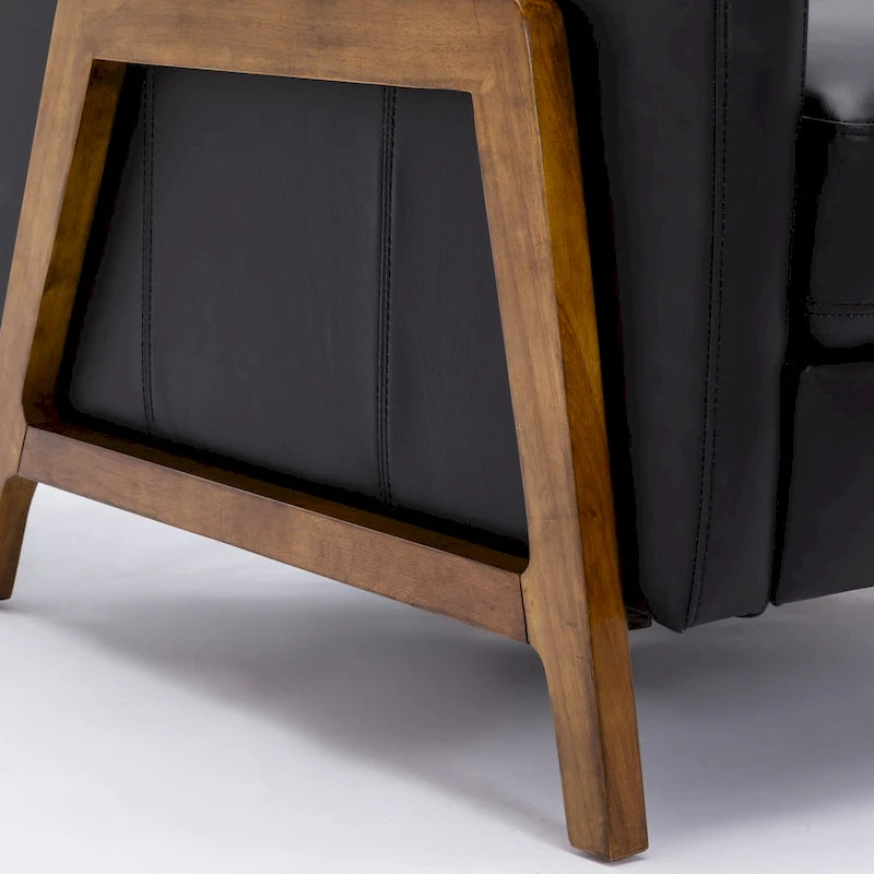 Fauteuil inclinable à dossier basculant en cuir pleine fleur - Moderne du milieu du siècle