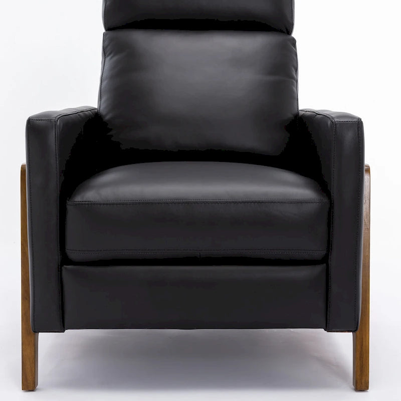 Fauteuil inclinable à dossier basculant en cuir pleine fleur - Moderne du milieu du siècle