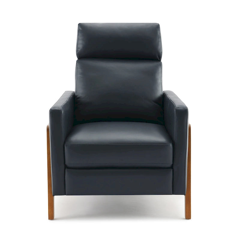 Fauteuil inclinable à dossier basculant en cuir pleine fleur - Moderne du milieu du siècle