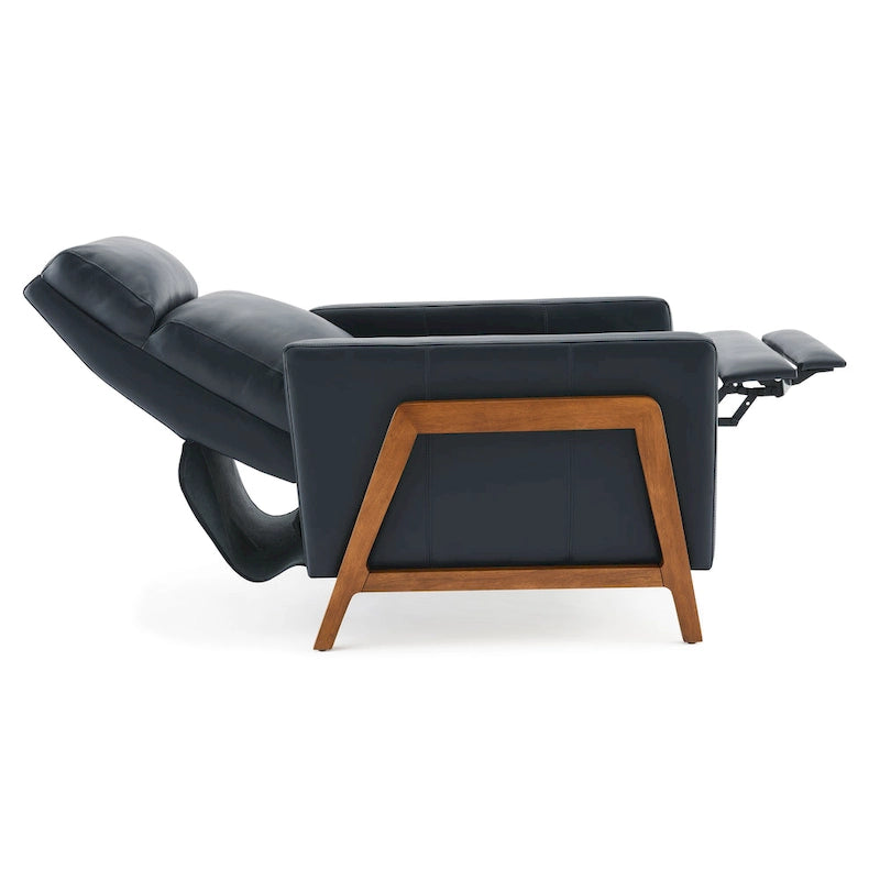 Fauteuil inclinable à dossier basculant en cuir pleine fleur - Moderne du milieu du siècle