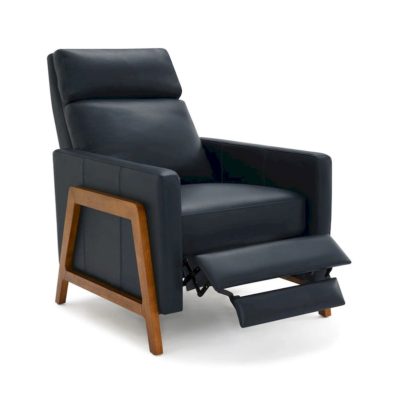 Fauteuil inclinable à dossier basculant en cuir pleine fleur - Moderne du milieu du siècle