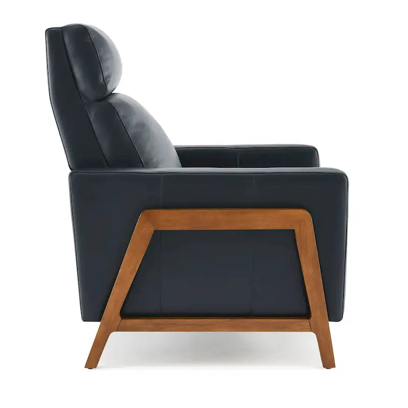 Fauteuil inclinable à dossier basculant en cuir pleine fleur - Moderne du milieu du siècle