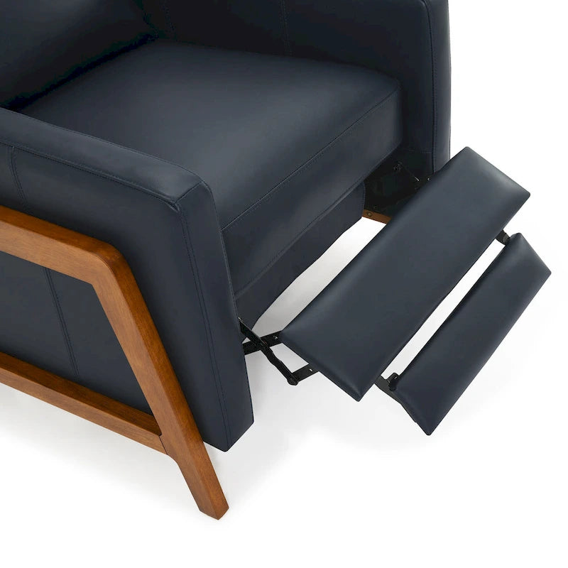 Fauteuil inclinable à dossier basculant en cuir pleine fleur - Moderne du milieu du siècle