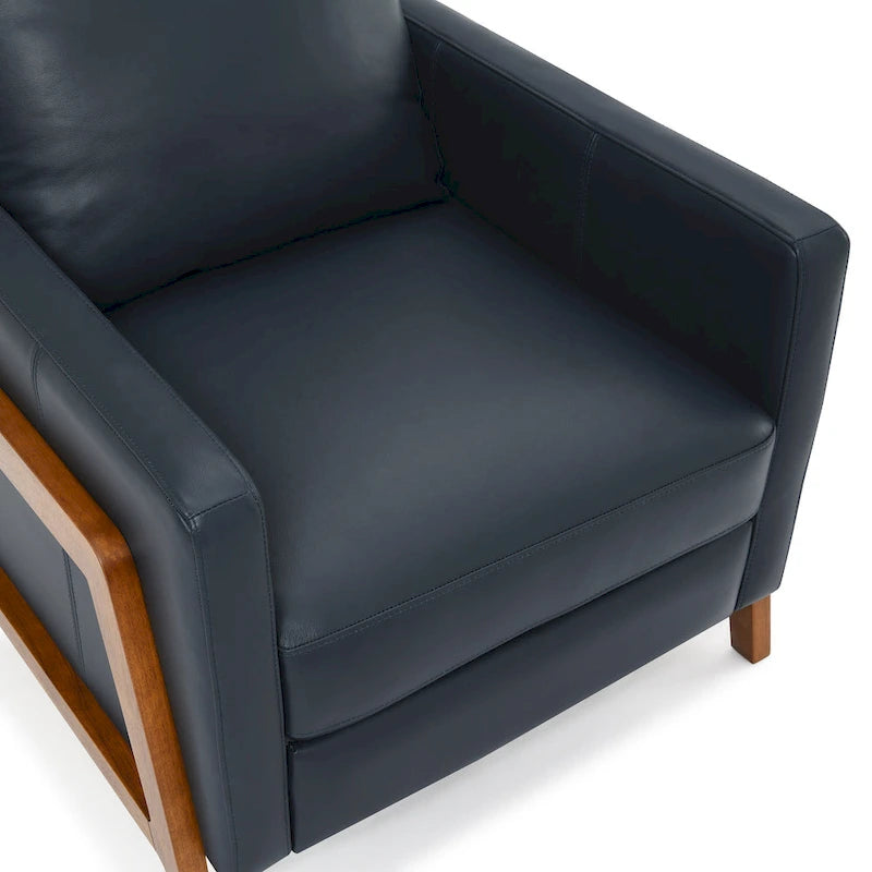 Fauteuil inclinable à dossier basculant en cuir pleine fleur - Moderne du milieu du siècle