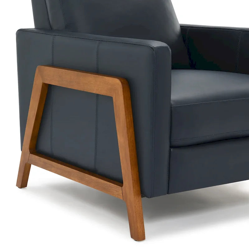 Fauteuil inclinable à dossier basculant en cuir pleine fleur - Moderne du milieu du siècle