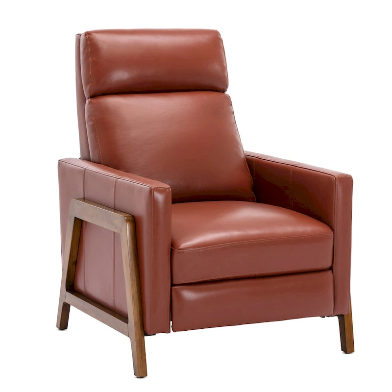 Fauteuil inclinable à dossier basculant en cuir pleine fleur - Moderne du milieu du siècle