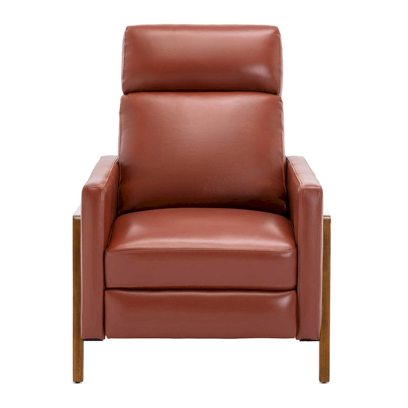 Fauteuil inclinable à dossier basculant en cuir pleine fleur - Moderne du milieu du siècle