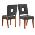 Chaises de salle à manger capitonnées en tissu avec dossier en trou de serrure (lot de 2)