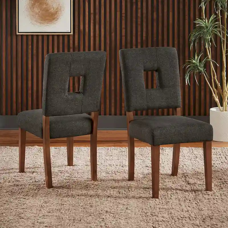 Calvados Upholstered Fabric Keyhole Dining Chairs (Set of 2) by 